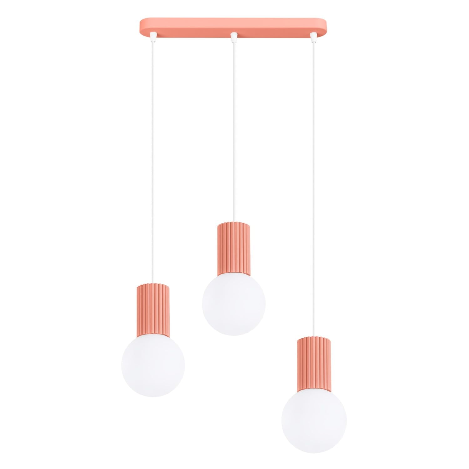 B&Q -  Halo Aluminum/glass Peach 3 Lights Modern Pendant Lamps