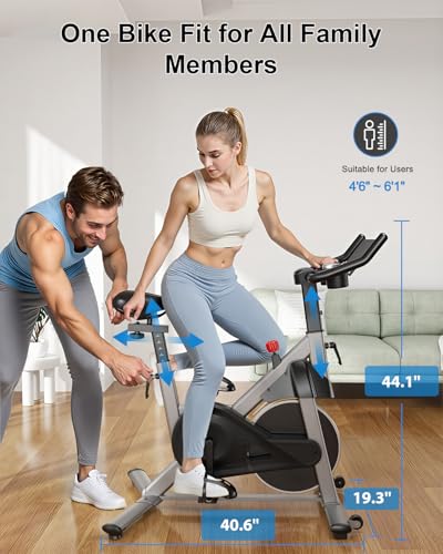 Image of SupeRun Magnetic Exercise Bike, Stationary Bike for Home, 32-Level Resistance Indoor Cycling with 300 lb Weight Capacity, Low Noise, and Fitness Courses (Fits Users 5'1 inch to 5'11 inch）