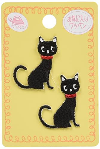 KIYOHARA お気に入り ミニワッペン ネコ 約幅2.1cm×縦2.7cm 2枚入り MOW581
