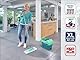 Leifheit Set Wischtuchpresse Profi XL mit Bodenwischer und Rollen, Putzen mit sauberen Händen & ohne Bücken, Ergebnisse wie handgewrungen, mit Mikrofaser Wischbezug für Fliesen & Laminat, Click-System