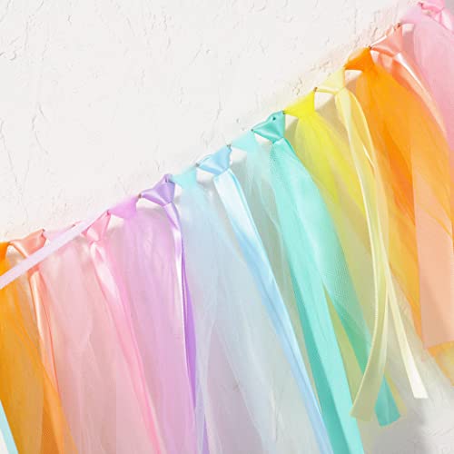Rainbow Birthday High Chair Banner - Girl 1St Birthday Highchair Banner, First Birthday Tutu Banner, Ice Cream Birthday Party Decorations, Girl’s Birthday Party Supplies (Rainbow Birthday Banner One) #TOP6