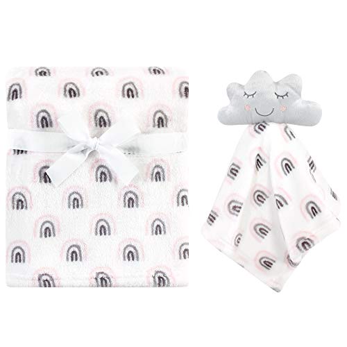 Image of Hudson Baby Unisex Baby Plush Blanket with Security Blanket, Cloud Girl, One Size