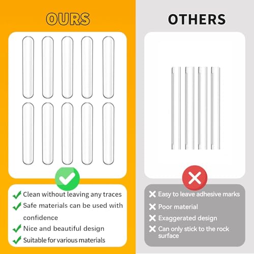 Image of Unity Brand 10Pcs Transparent 2.24 inch Strip Door Handle Bumper Soft Wall Protector Self Adhesive Door Knob for Wall Shield Guard Sliding Clear Door Bumpers Stopper Silencer (10 Pcs Strip)
