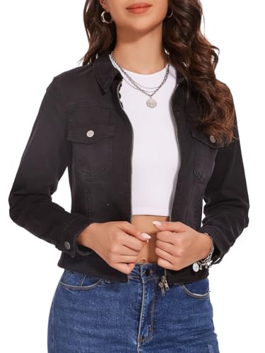 Women's Denim Jackets Zip Up Long Sleeve Basic Trendy Trucker Jackets2