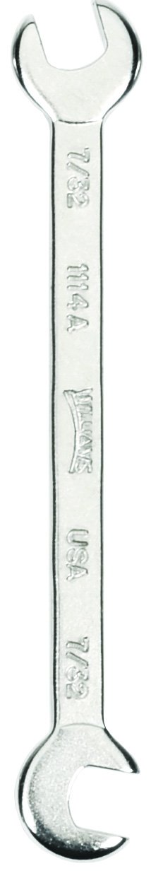 Williams JHW1115A Miniature 15° x 80° Double Head Open End Wrench, 15/64-Inch