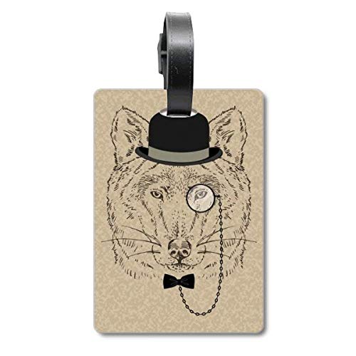 Étiquette de valise de voyage loup accessoire de bagage