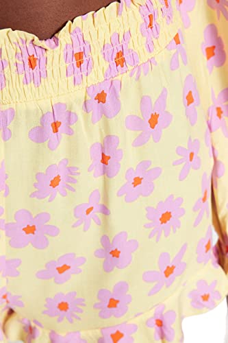 Trendyol Damen Zweiteiliges Set mit Tiermuster Hemd, Flieder, UK 14