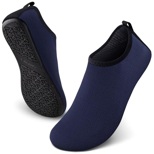 Image of SEEKWAY Water Shoes Quick-Dry Aqua Socks Barefoot Slip-on for Beach Pool Swim River Yoga Lake Surf Women Men Black SK001