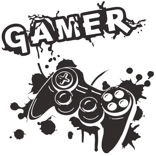 WandSticker4U®- Pegatinas pared GAMER negro (57x55 cm) I vinilo adhesivo pared adolescente juegos Zona gamer playstation I decoración cuarto juvenil chica y chico Infantil COOL