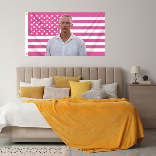 BOYSSPAA USA Flag Tapestry Pink American Flag with Drew & Starkey Design 3x5 ft Indoor Outdoor Funny Background for Dorm and Party - Image 3