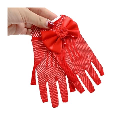 Guantes de boda con lazo de malla accesorio elegante para fiestas