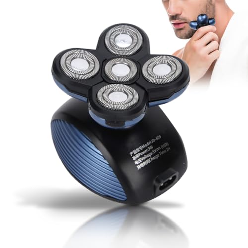 Rasoir électrique pour hommes, rasoir électrique sans fil et rechargeable par USB, rasoir étanche à 5 lames, kit de toilettage pour tondeuse à barbe pour rasoir rotatif électrique