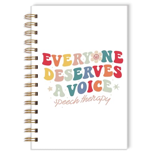 Zaamwoyy Speech Language Pathologist Therapy Gifts, Speech Therapy Spiral Notebook 5.5 x 8.3 Inch, Everyone Deserves a Voice SLP Notebook for Women Man Coworkers Gift