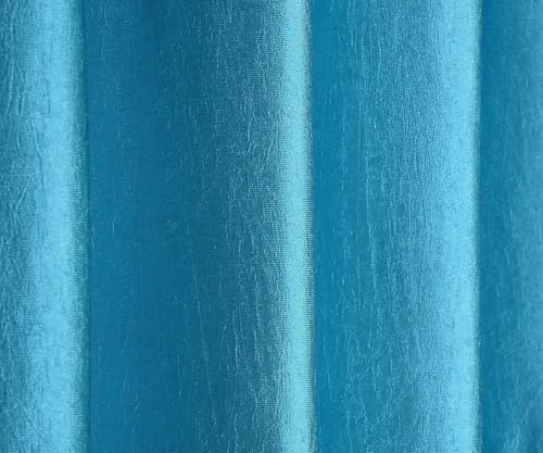 Image of Curtains 9 Feet Long for Living Room - Long Door Curtains Set 1 Pcs Panel, Solid Parda for Home Decor & Office Aqua Colour 9 feet (48 x 108 Inch) - 2 Pcs