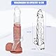 Defomy transparenter Penis Sleeve für Männer mit dual minivibrator, Penishülle mit Klitoris-Stimulation, Äderung und Eichel, Hodenmanschette, Erektionssteigerung zum Einsetzen, Verzögerung Ejakulation
