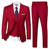 Mens Suit Slim Fit 3 Piece Suit Blazer Vest Pants Set Wedding Suit Mens Business Formal Men Suit Set