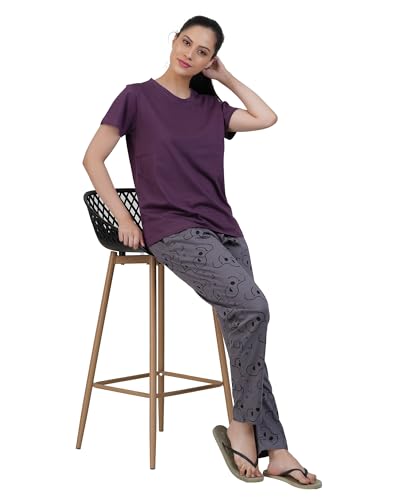 Image of Women's Premium Cotton Print Night Suits - Comfortable & Stylish Pajama Set with Pockets