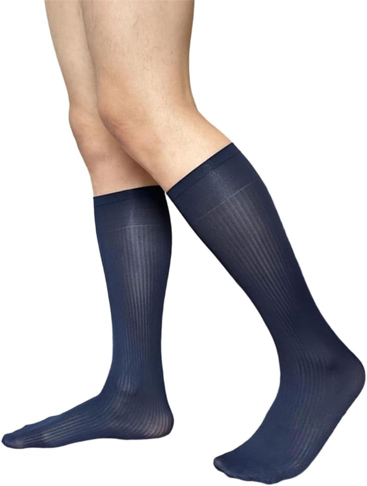 1Pair Men's Middle Calf Business Dress Socks for Prom Professional Attire