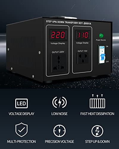 Transformateur step up down 220V 110V robuste en châssis métallique - 4