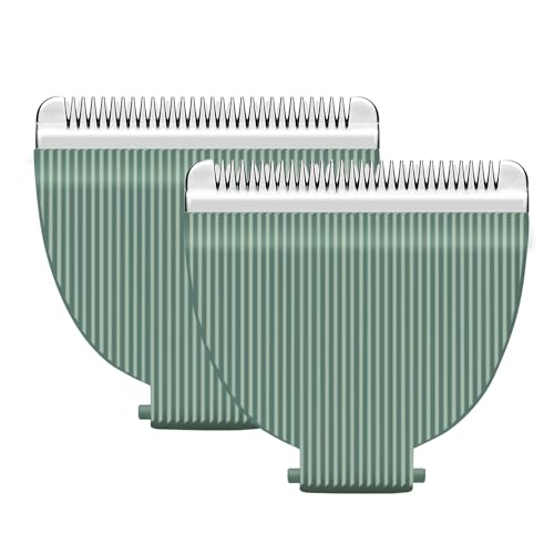 Audoc 2pcs Replacement Blades for Meridian Trimmer,Hygienic Ceramic Hair Replacement Blades for Meridian Body Trimmer (Onyx & Sage),Green