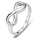 925 Sterling Silver Infinity Symbol Wedding Band Ring, Nickel Free Sz 8