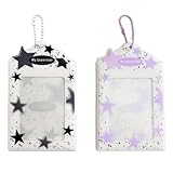 2 Stück Photocard Holder,Transparente Kartenhüllen Mit Sternen-Design, Ideal Für Busfahrkarten Und Schülerausweise, Praktisch Als Schlüsselanhänger Oder Taschenaccessoire