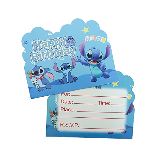 20Pcs Lilo and Stitch Birthday Invitation Cards Lilo and Stitch Invitation Cards for Kids Lilo and Stitch Birthday Party