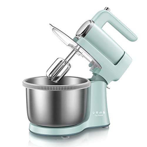 Electric Hand Held Blender 2 in 1 Twin Hand and Stand Mixer Beaters 9-Speed Turbo Function Professional Mixer Food Processor Includes 4L Bowl Dishwasher Safe 300W