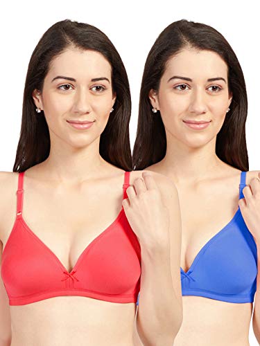 Image of SONARI Omania Womens Non-Padded Cotton Polyester Bras - Solid, Non-Wired, Medium Coverage, Hand Washable (Pack of 2)