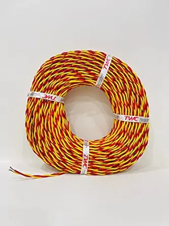 TWC Active Flexible Wire 2 Core Electrical Wire Home Electrical Wire Cables - wiring Homes - Industrial Wire Cable Home Wire Cables Colors Assorted (TWC Active F04 14/76)