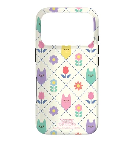 �M���r�[�̃h�[���n�E�X Floral Cat Tile All Over Print �X�}�z�P�[�X iPhone 17 Pro �p