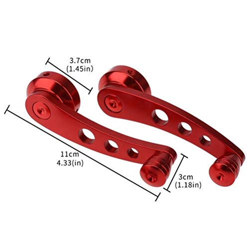 Veemoon Car Window Handle Set Window Crank Handle Winder Riser Replacement Handles With Mounting Hardware Car Accessories Red #TOP3
