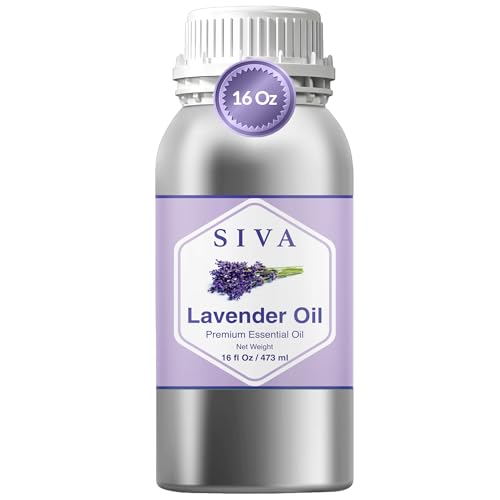 Siva Lavender Essential Oil 16 Fl Oz for Diffuser Skin & Hair Care Ideal for Massage & DIY Blends