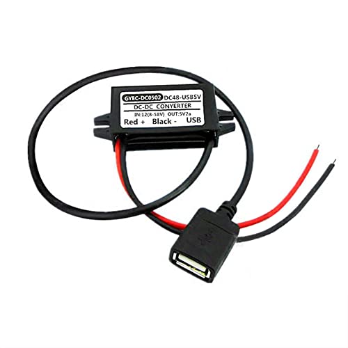 Taidacent 48V 36V 24V 12v to 5V 2A DC Converter 5V Isolated Car Step Down Converter USB Port Charger Universal Mobile Phone Charging (8-22V to 5V2A Single USB)