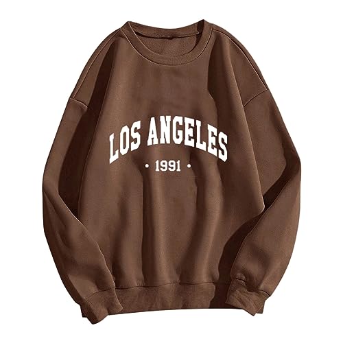 Los Angeles Sweatshirts for Teen Girls Round Neck Letter...
