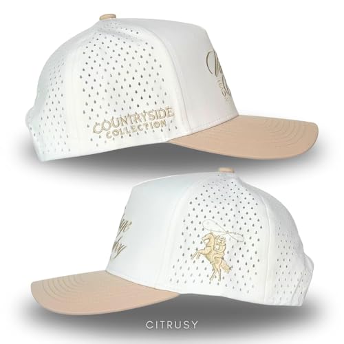 Image of CITRUSY Athletic Trucker Golf Hat | Performance Mens 5 Panel Cap | Cool Breathable Waterproof Workout Running Snapback