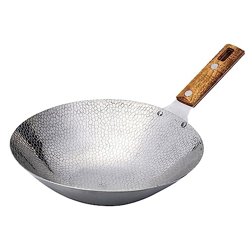 Generisch Edelstahl-Wok 22 cm mit Holzgriff