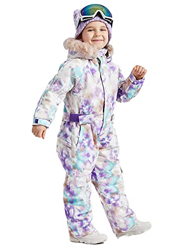 Image of Kids Girls Boys Waterproof Colorful One Piece Snowsuits Coveralls Ski Suits Jackets Winter Jumpsuits