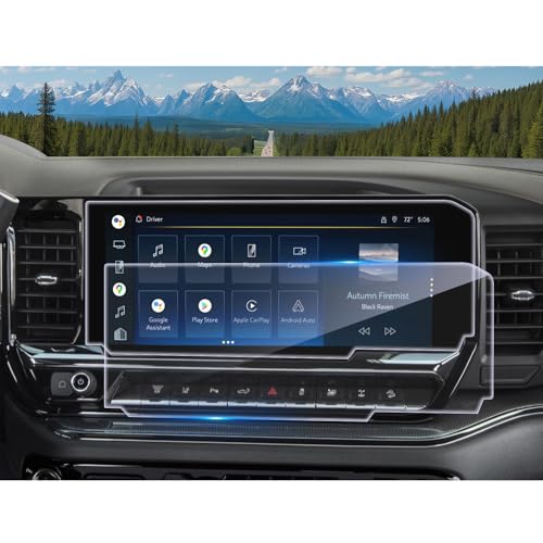 Image of CDEFG UPGRADED 2Pcs Tempered Glass for 2022-2025 2026 Chevy Silverado GMC Sierra Screen Protector, 13.4 inch for 2024-2026 Silverado Sierra 1500 2500HD 3500HD Accessories Screen Cover
