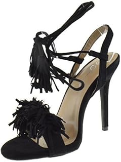 Black high heels with tassels Clearance
