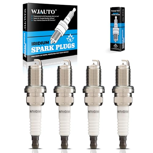 WJAUTO Spark Plugs Iridium 4 Pack, Pre-Gapped Bujías Sparkplugs OEM Replacement For Alfa Romeo Audi BMW Chevrolet Chrysler Dodge Honda Plymouth Suzuki Toyota Isuzu Mazda Volkswagen Mitsubishi Nissan