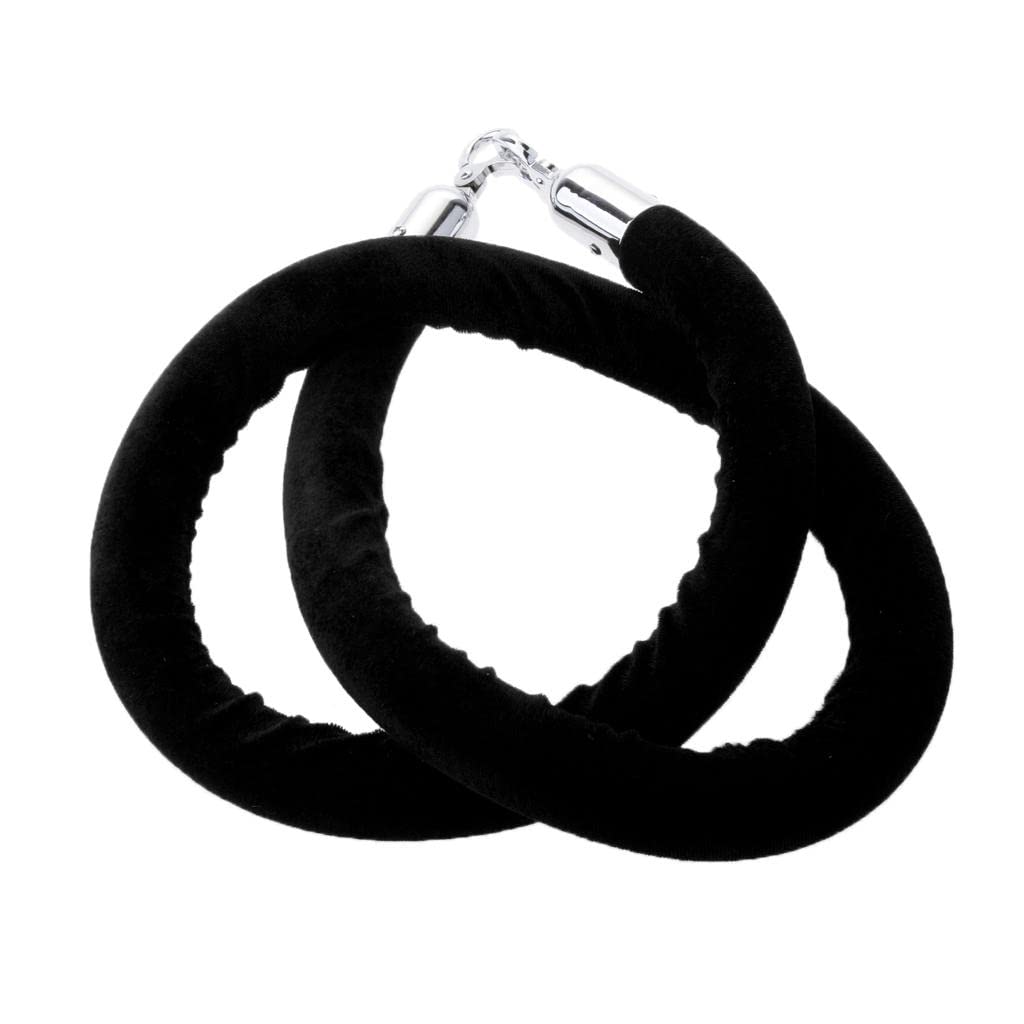 Corde de Barrière Diviseur de Files d'Attente 1.5m Corde Torsadée Cordon Séparation pour Poteaux de Guidage - Noir, 1.5m