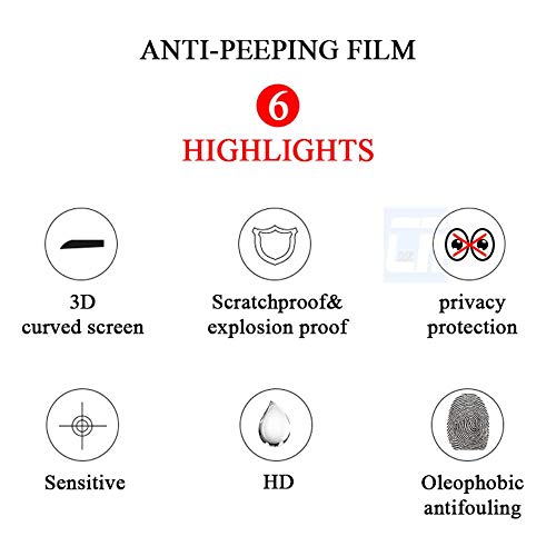 KABIOU 3D Full Curvo Anti Spy Vetro Temperato per