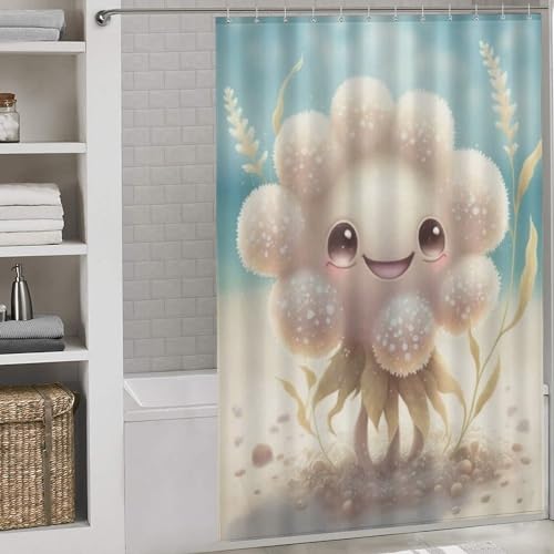Rideau de douche fleurs imperméable polyester lavable 152x183cm - 2