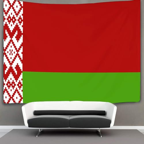 NAHCBIOT Flag of Belarus Tapisserie Tapisserie Esthétique Tenture Murale Affiches Artistiques Tapisseries Pour La Décoration 70cmx100cm