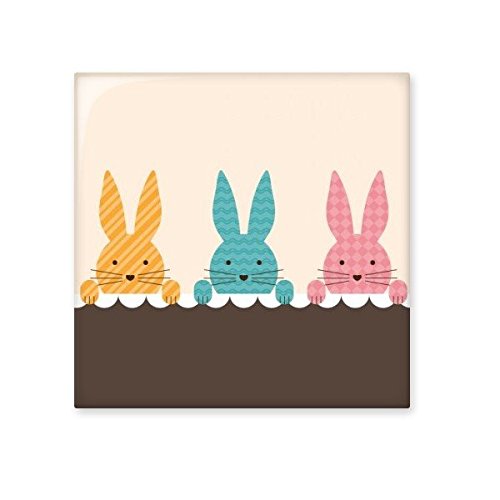 Carreaux de céramique décor lapin mignon et motifs de Pâques durables