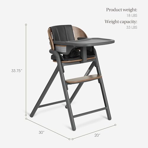 Image of Evolur Step and Savor Baby High Chair, Converts to Adult Stool, 5 Position Adjustable Height and Footrest Positions Portable High Chair, Removable Tray, Easy to Clean and Removable Cushion