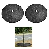 Ixidelu Heavy Duty Rubber Mulch Rings for Trees – 36 Inch, 2 Pack, Reusable Round Weed Barrier Mat, Easy Install, Grass & Weed Control, Tree Root Protector Pad, No Staples Needed, Black