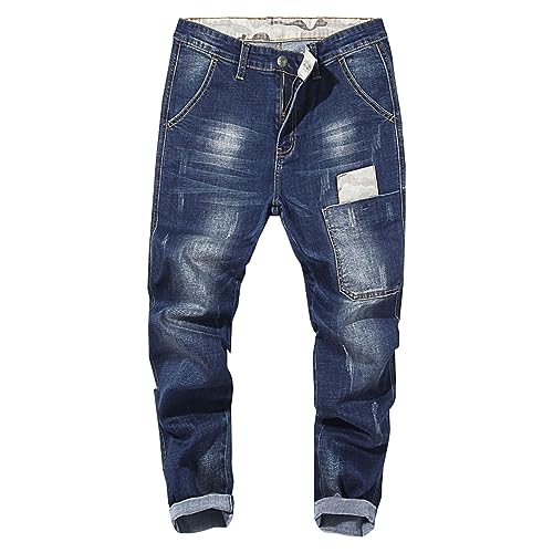 Fashion Denim Jogger Pants for Men Big and Tall Hip Hop Jean Harem Pants Streetwear Loose Fit Biker Baggy Jeans Pants2