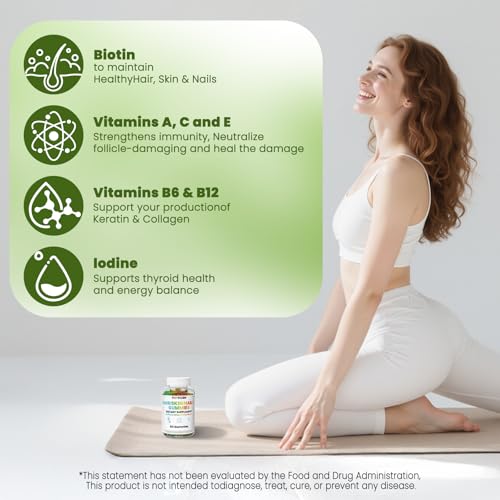 Hair Skin and Nails Gummies, Vegan 5000mcg Biotin Vitamins for Women & Men – Supports Hair Growth, Nail Strength & Skin Health – Non-GMO, 60 Gummies - Image 7